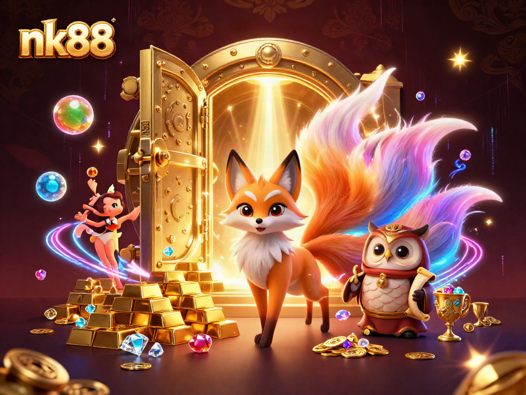 Experience thrilling gameplay with nk88 in a dynamic casino setting featuring vibrant characters.