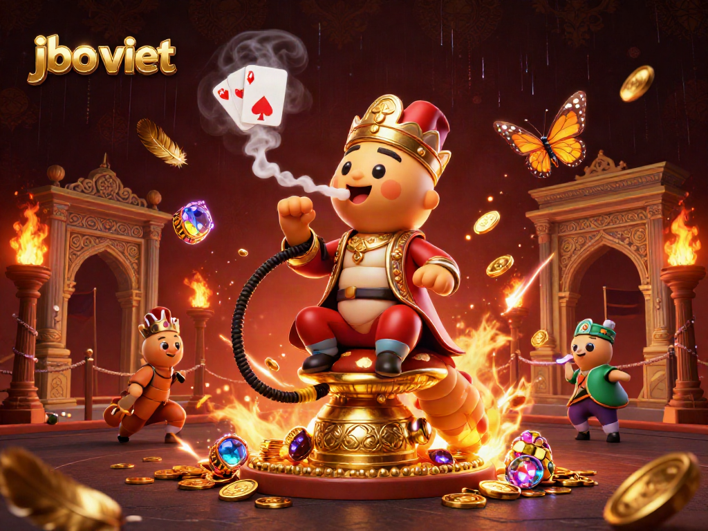 Experience the thrill at jbo viet with a grand illustration of casino excitement and gaming action.