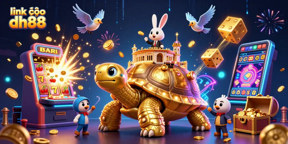 Engage with link vào dh88 through vibrant casino-themed illustration highlighting thrilling gaming elements.