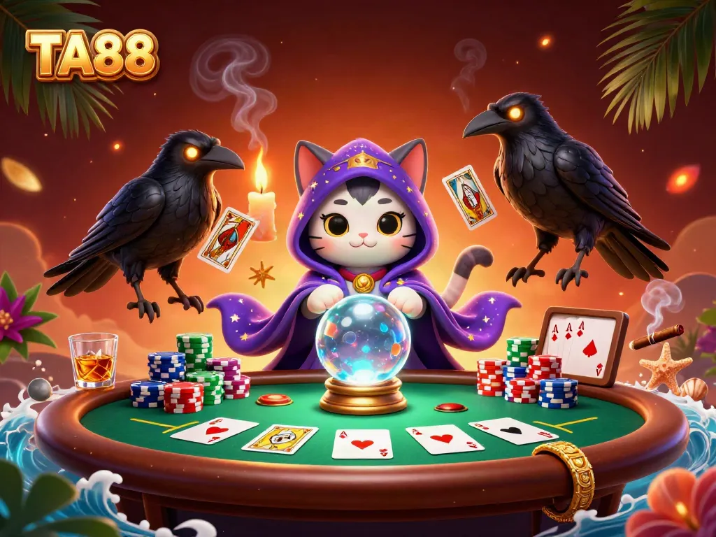 Experience thrilling gaming action at TA88 with mystical characters in a vibrant casino scene.