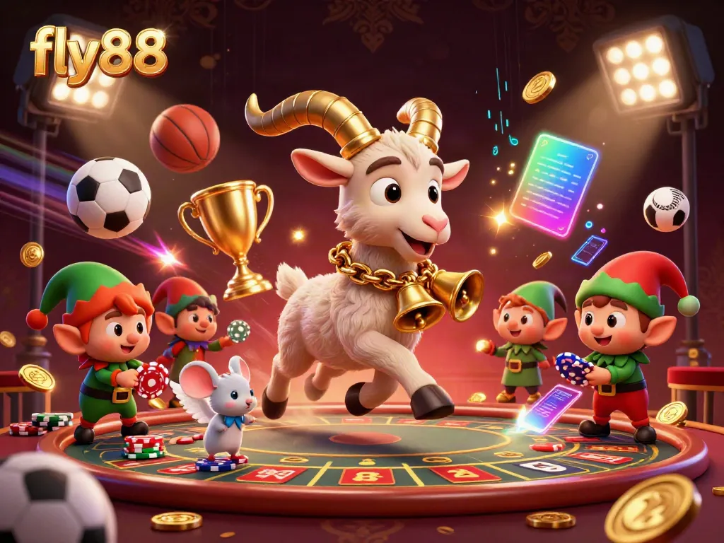 Experience thrilling action at fly88 with our vibrant holiday-themed casino illustration.