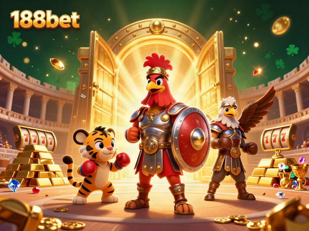 Engage with the thrilling world of 188bet casino showcasing gambling excitement with characters in a dynamic scene.
