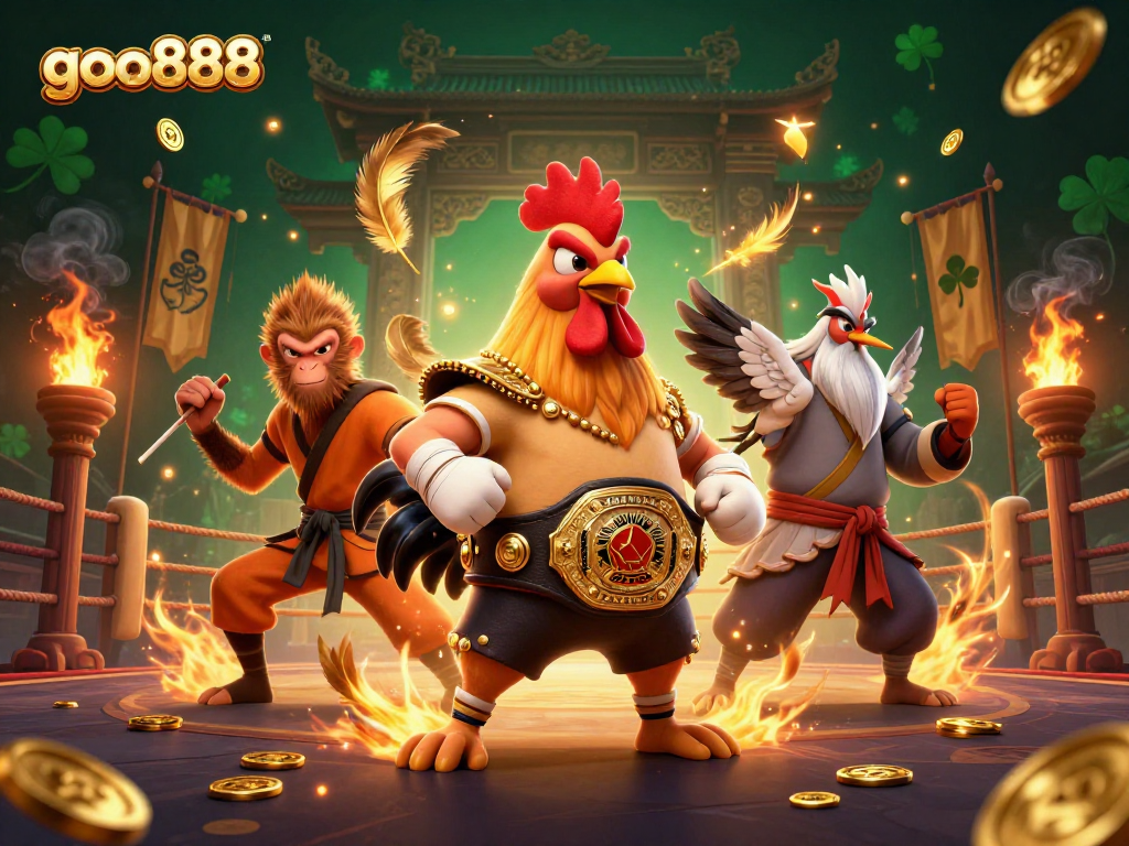 Join the excitement at goo888 with dynamic casino characters in an immersive gaming scene.