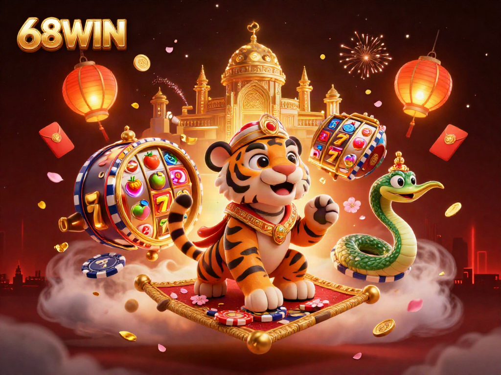 Experience thrilling moments at 68WIN with our vibrant casino illustration, showcasing exciting slot games.