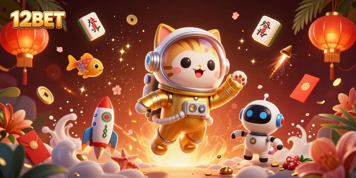 Experience thrilling fun with 12BET through captivating casino illustrations and vibrant gaming elements.