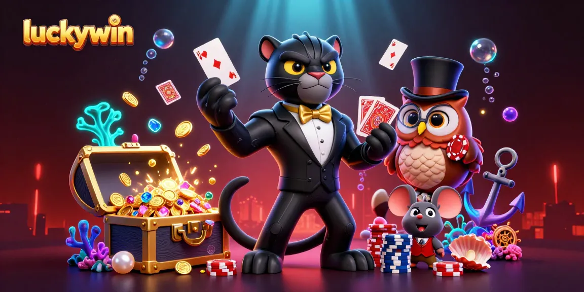 Engage in thrilling gaming at luckywin with a stylish panther dealer and captivating casino elements.