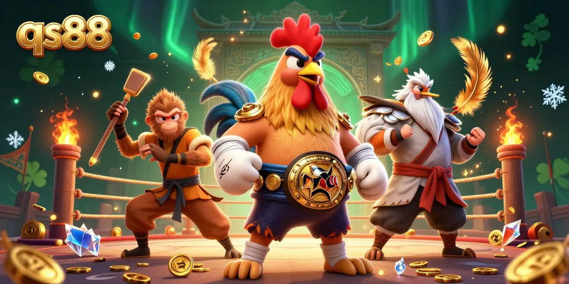 Experience winning moments at qs88, featuring dynamic casino characters in an action-packed 3D scene.