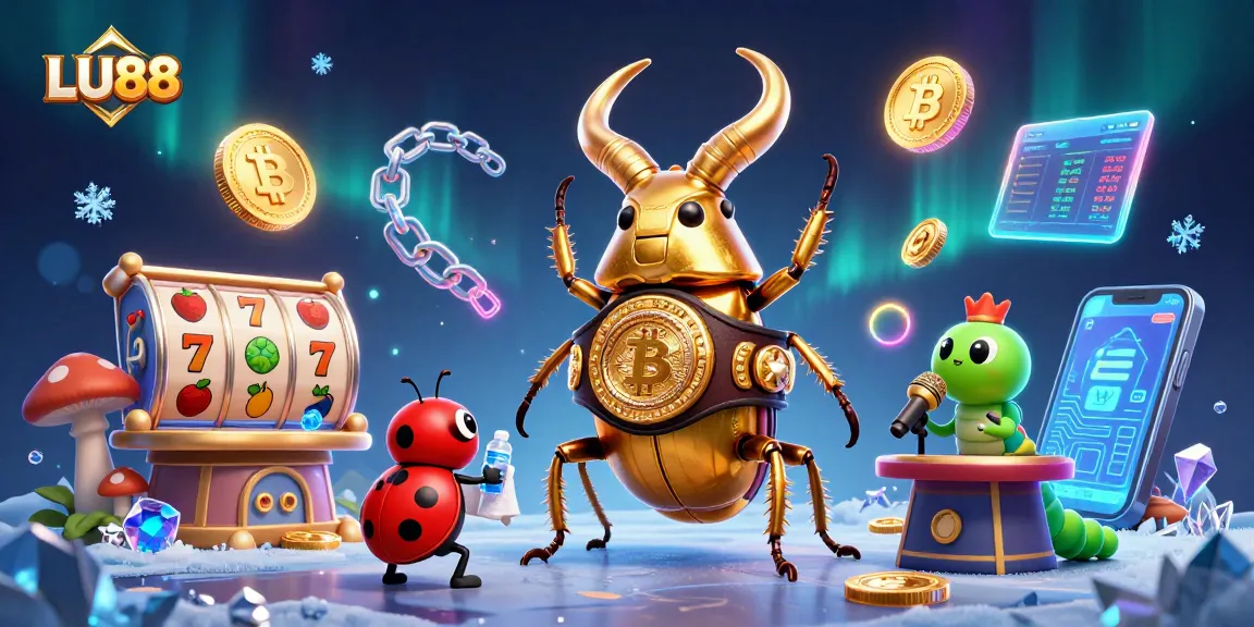 Engage in the thrilling world of LU88 with a vibrant 3D casino illustration showcasing exciting slot elements.
