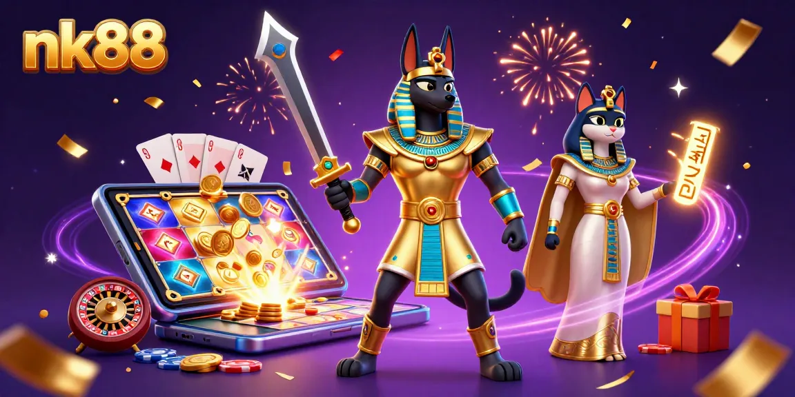 Experience thrilling gameplay at nk88 with vibrant slots and ancient Egyptian characters.
