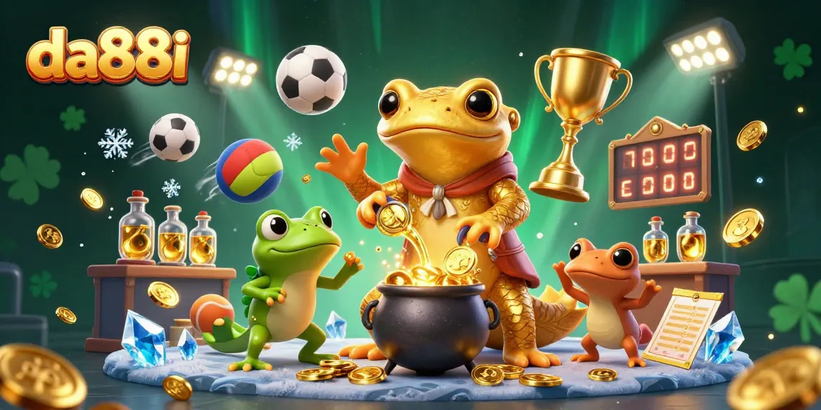 da88i brings excitement to sports betting with a vibrant casino scene featuring alchemists and gold elements.