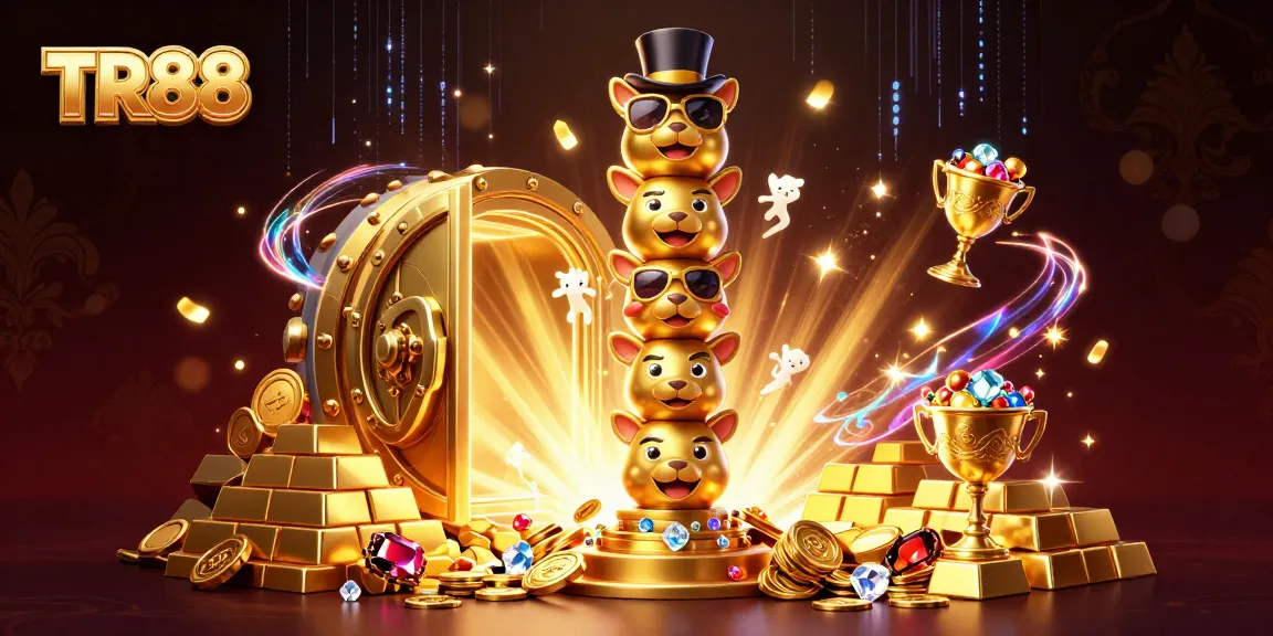 Experience thrilling moments at TR88 with vibrant casino treasures and spirits dancing around a golden totem.