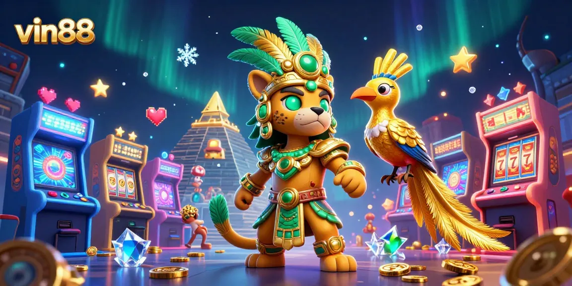 Experience thrilling gaming at vin88 with the vibrant Mayan-themed casino scene.